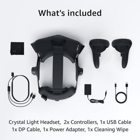 Pimax Crystal Light Prime PCVR Headset - 8K Resolution,QLED Display, Light & Comfortable,High Clarity VR for flight simulator, Compatible with MSFS, iRacing & More, DMAS & Lighthouse Tracking optional Pimax Crystal Light Prime PCVR Headset - 8K Resolution,QLED Display, Light & Comfortable,High Clarity VR for flight simulator, Compatible with MSFS, iRacing & More, DMAS & Lighthouse Tracking optional