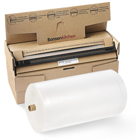 Bonsenkitchen 8” x 150’ Food Vacuum Seal Roll Keeper with Cutter, Vacuum Sealer Bags Rolls for Food Storage, Commercial Grade, BPA Free, Great for Meal Prep and Sous Vide Cooking VB3401 Bonsenkitchen 8” x 150’ Food Vacuum Seal Roll Keeper with Cutter, Vacuum Sealer Bags Rolls for Food Storage, Commercial Grade, BPA Free, Great for Meal Prep and Sous Vide Cooking VB3401