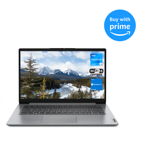 Lenovo Ideapad 1i 14 Laptop, 14" HD Screen, Intel Pentium Silver N5030, 4GB RAM, 128GB eMMC + 256GB PCIe SSD, Webcam, HDMI, SD Card Reader, Wi-Fi 6, Windows 11 Home, One Year of Microsoft Office 365 Lenovo Ideapad 1i 14 Laptop, 14" HD Screen, Intel Pentium Silver N5030, 4GB RAM, 128GB eMMC + 256GB PCIe SSD, Webcam, HDMI, SD Card Reader, Wi-Fi 6, Windows 11 Home, One Year of Microsoft Office 365