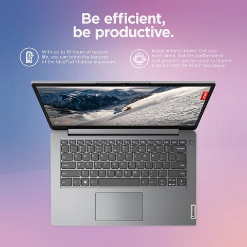 Lenovo Ideapad 1i 14 Laptop, 14" HD Screen, Intel Pentium Silver N5030, 4GB RAM, 128GB eMMC + 128GB PCIe SSD, Webcam, HDMI, SD Card Reader, Wi-Fi 6, Windows 11 Home, One Year of Microsoft Office 365 Lenovo Ideapad 1i 14 Laptop, 14" HD Screen, Intel Pentium Silver N5030, 4GB RAM, 128GB eMMC + 128GB PCIe SSD, Webcam, HDMI, SD Card Reader, Wi-Fi 6, Windows 11 Home, One Year of Microsoft Office 365