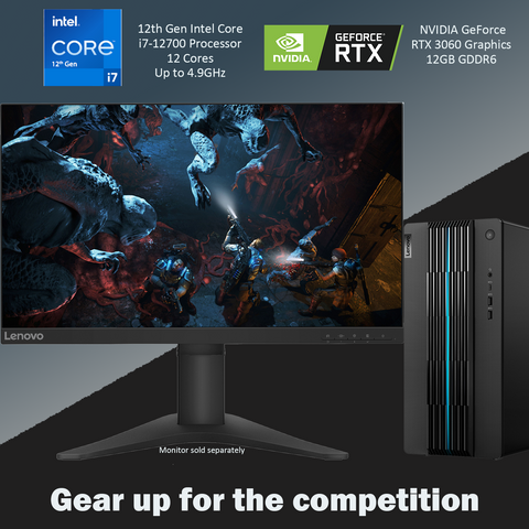 Lenovo IdeaCentre 5 Gaming Desktop, 12th Gen Intel Core i7-12700 Processor, GeForce RTX 3060, RJ45, DP, HDMI, Wired KB & Mouse, Wi-Fi 6, Windows 11 Home, Black Lenovo IdeaCentre 5 Gaming Desktop, 12th Gen Intel Core i7-12700 Processor, GeForce RTX 3060, RJ45, DP, HDMI, Wired KB & Mouse, Wi-Fi 6, Windows 11 Home, Black