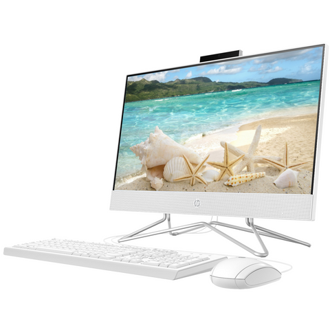 HP All in one Desktop, 21.5" FHD Screen, Intel Celeron J4025 processor, 4GB RAM, 128GB SSD, Win11 Home, Snow White