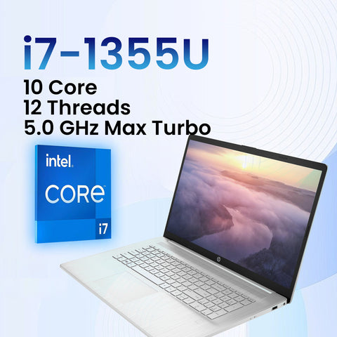HP Essential 17.3 inches Traditional Laptop Intel Core i7 64GB RAM Intel Iris Xe Graphics 4TB SSD Storage Windows 11 Pro 60Hz - Silver