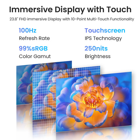 LENOVO IdeaCentre 24 inches All-in-One AMD Ryzen 5 32GB RAM AMD Radeon Graphics 2TB SSD Storage Windows 11 Home 100Hz - Black