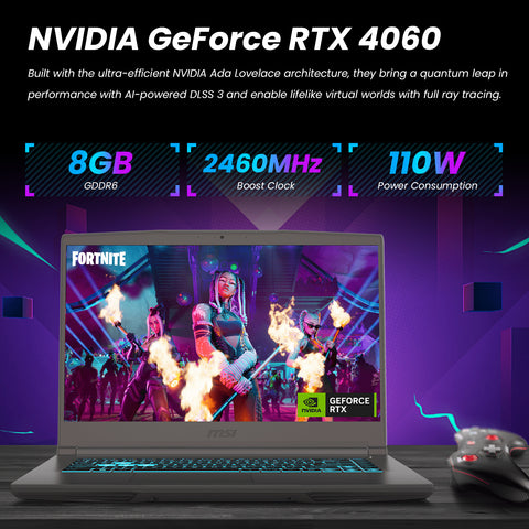 MSI Thin 15 15.6" Traditional Laptop Intel Core i5 16GB RAM NVIDIA GeForce RTX 4060 512GB SSD Storage Windows 11 Home 144Hz - Grey