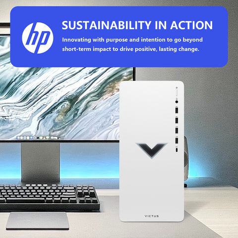 HP Victus 15L Tower Desktop Intel Core i5 16GB RAM NVIDIA GeForce RTX 4060 256GB SSD Storage Windows 11 Home - White