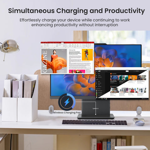 LENOVO IdeaCentre 24 inches All-in-One AMD Ryzen 5 32GB RAM AMD Radeon Graphics 2TB SSD Storage Windows 11 Home 100Hz - Black