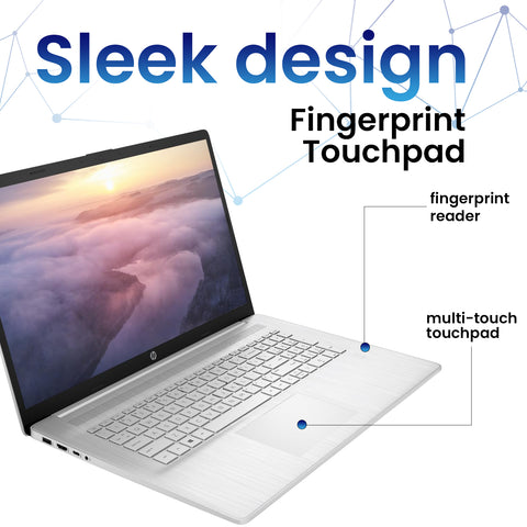 HP Essential 17.3 inches Traditional Laptop Intel Core i7 32GB RAM Intel Iris Xe Graphics 2TB SSD Storage Windows 11 Pro 60Hz - Silver