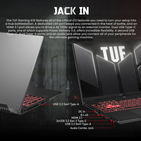 ASUS TUF A16 16" Traditional Laptop AMD Ryzen 9 16GB RAM NVIDIA GeForce RTX 4070 1TB SSD Storage Windows 11 Home 165Hz - Grey