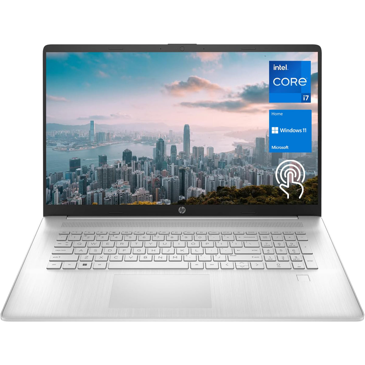 HP Essential 17t-cn300 Laptop, 17.3" HD+ Touchscreen 60Hz, Intel Core i7-1355U, Intel Iris Xe Graphics, 8GB DDR4 RAM, 512GB PCIe M.2 SSD, Wi-Fi 6, Windows 11 Home, Silver