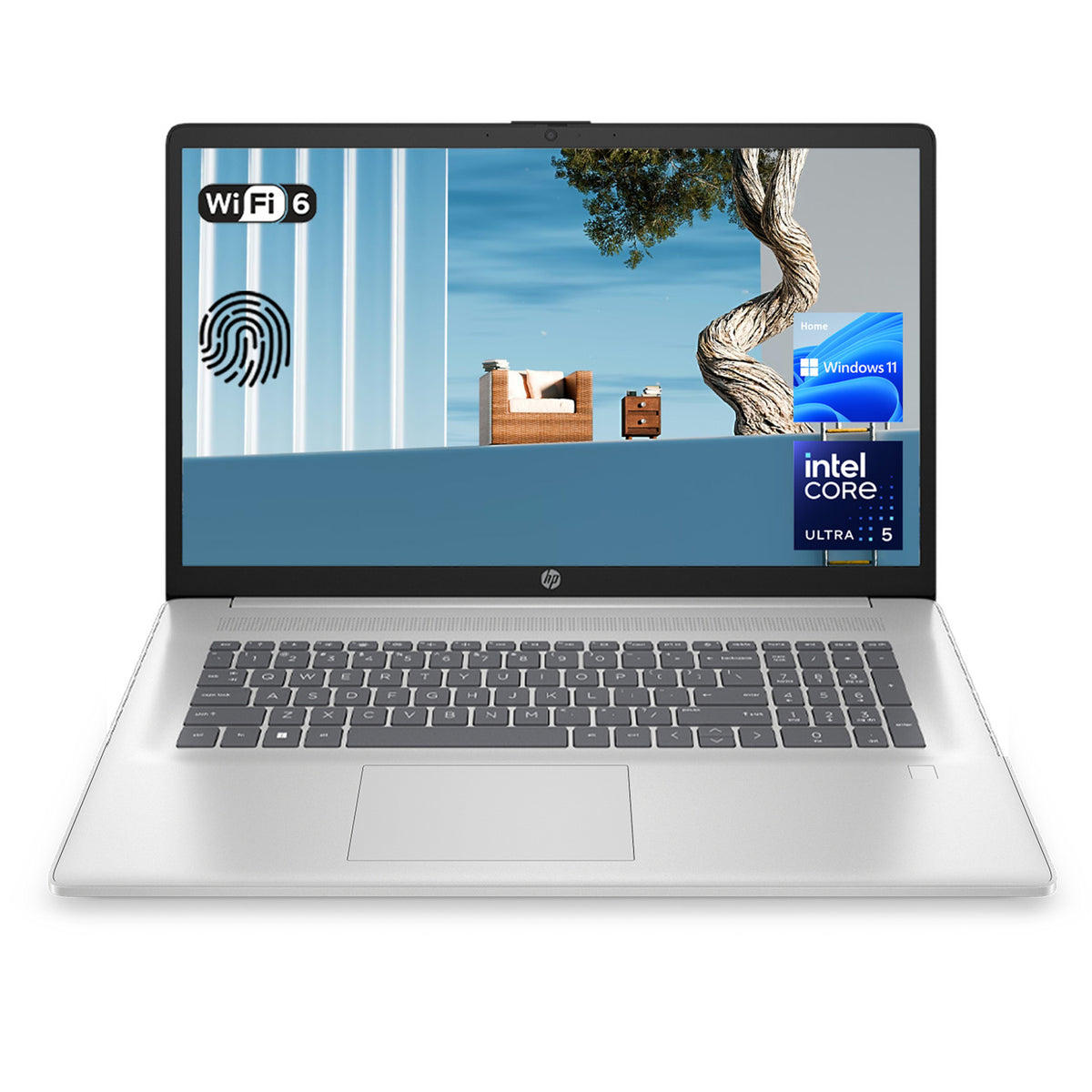 HP Essential 17.3 inches HD Traditional Laptop Intel Core Ultra 5 225U 32GB RAM Intel Graphics 2TB SSD Storage Windows 11 Home 60Hz - Silver