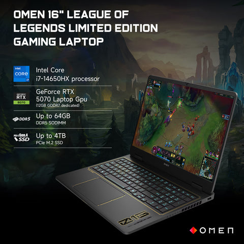 HP Omen 16 inches Traditional Laptop Intel Core i7 64GB RAM NVIDIA GeForce RTX 5070 2TB SSD Storage Windows 11 Home 240Hz - Black