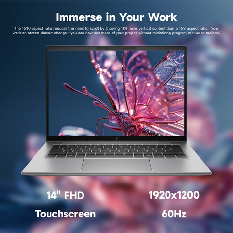 HP ZBook Firefly 14" Mobile Workstation Laptop Intel Core Ultra 7 32GB RAM NVIDIA RTX A500 512GB SSD Storage Windows 11 Pro 60Hz - Silver