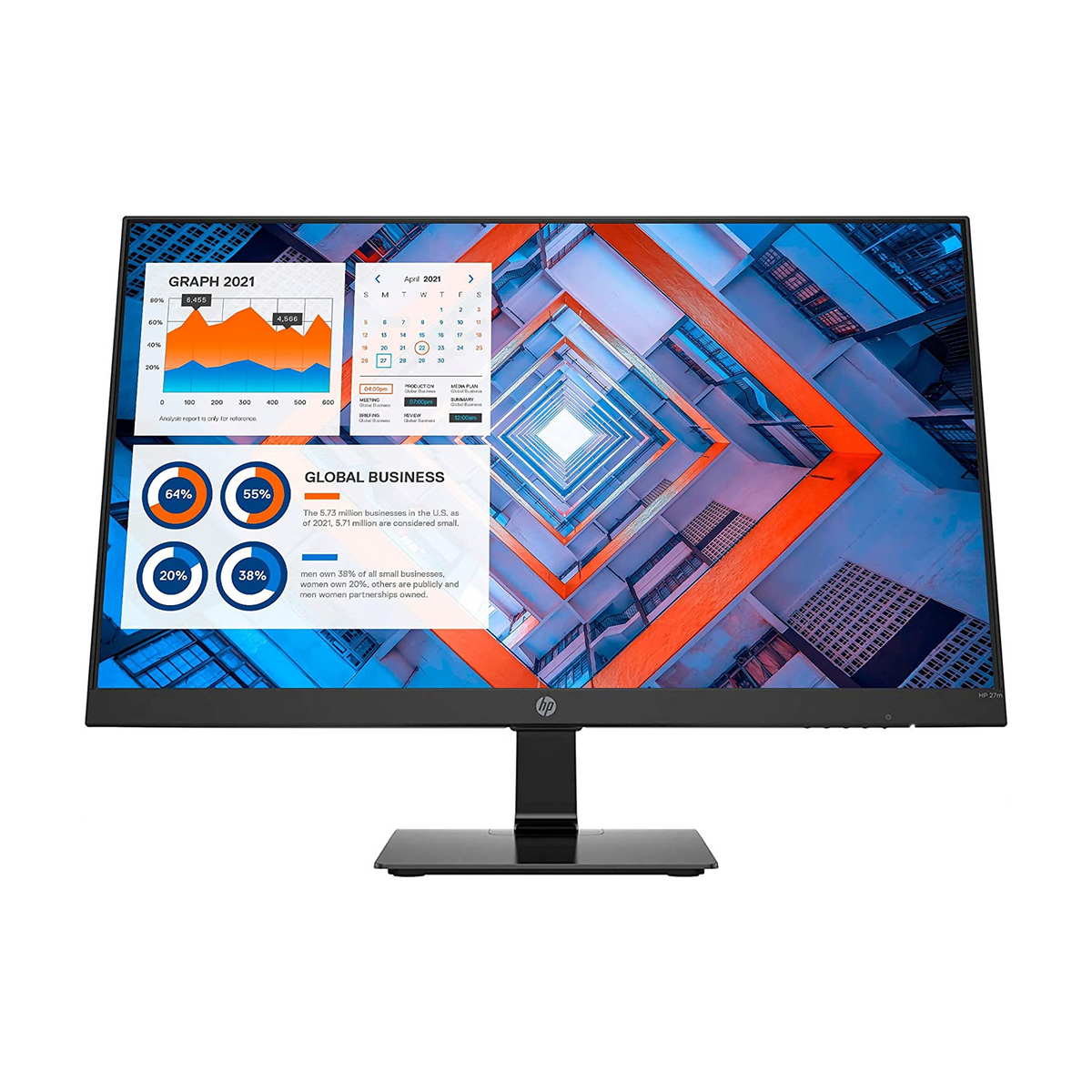 HP 27 inch 1080P Computer Monitor, 27" Full HD (1920 x 1080) 60Hz Anti-Glare IPS Display, HDMI, VGA, Ideal for Home and Business, Black (2022 Latest Model)