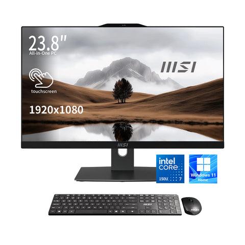 MSI Modern AM242TP 1M Business AIO, 23.8 in FHD Touch 60Hz, Intel Core 7 150U, Intel Graphics, 32GB DDR5, 1TB SSD, Wi-Fi 6, Win11 Home, Black