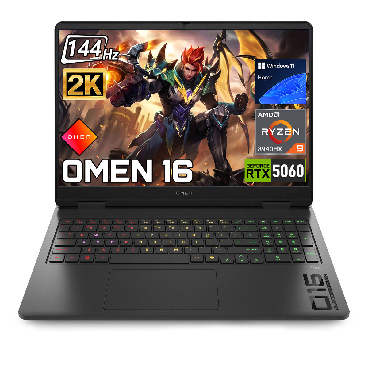 HP Omen 16z-ap000 Gaming Traditional Laptop, 16" FHD+ 1920x1200 Non-touch 144Hz, AMD Ryzen 9 8940HX, NVIDIA GeForce RTX 5060, 64GB DDR5 SODIMM, 1TB PCIe M.2 SSD, Wi-Fi 6, Windows 11 Home, Black
