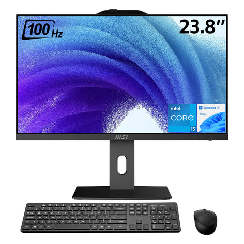 MSI PRO AP242P 23.8 in All-in-One Intel Core i5 32GB RAM Intel UHD Graphics 1TB SSD Storage Windows 11 Home 100Hz - Black