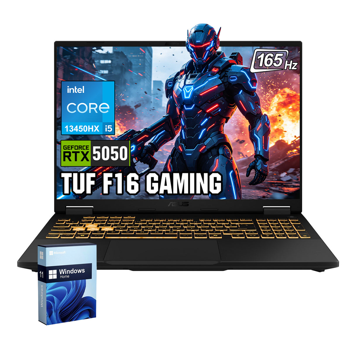 ASUS TUF F16 16 in Traditional Laptop Intel Core i5 32GB RAM NVIDIA GeForce RTX 5050 2TB SSD Storage Windows 11 Home 165Hz - Grey