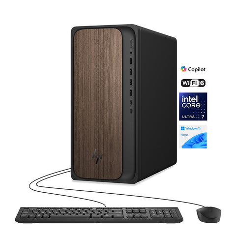 HP OmniDesk M03 Business Desktop, Core Ultra 7 265, Intel Graphics, 64GB DDR5, 2TB SSD, Wi-Fi 6, Wired KB & Mouse, Win11 Home, Black