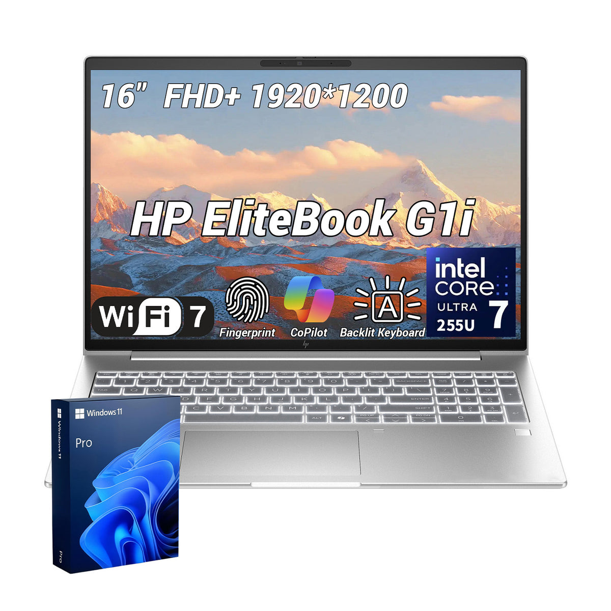 HP EliteBook 6 16 in FHD+ Business Laptop, Intel Core Ultra 7 255U, Intel Graphics, 64GB DDR5, 2TB SSD, Wi-Fi 7, Win11 Pro, Silver