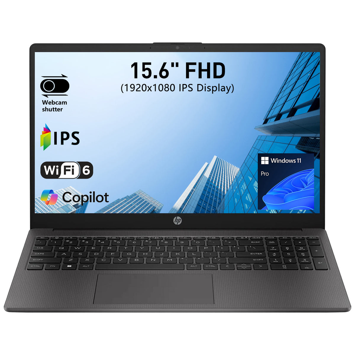 HP Essential 255 15.6 in FHD Laptop, AMD Ryzen 3 7330U, AMD Radeon Graphics, 8GB RAM, 256GB SSD, Wi-Fi 6, Windows 11 Pro, Grey