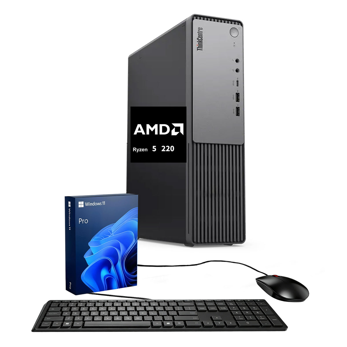 LENOVO ThinkCentre neo 55s Business MFF Desktop, AMD Ryzen 5 220, AMD Radeon Graphics, 8GB DDR5, 512GB SSD, Win11 Pro, Black