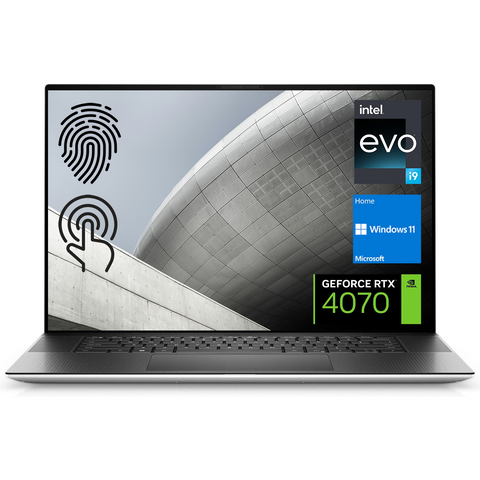 Dell XPS 9000 Series 9530 Laptop, 15.6" 3.5K 3456*2160 Touchscreen 60Hz, Intel Core i9-13900H, NVIDIA GeForce RTX 4070, 32GB DDR5, 1TB PCIe M.2 SSD, Wi-Fi 6, Windows 11 Home, Silver