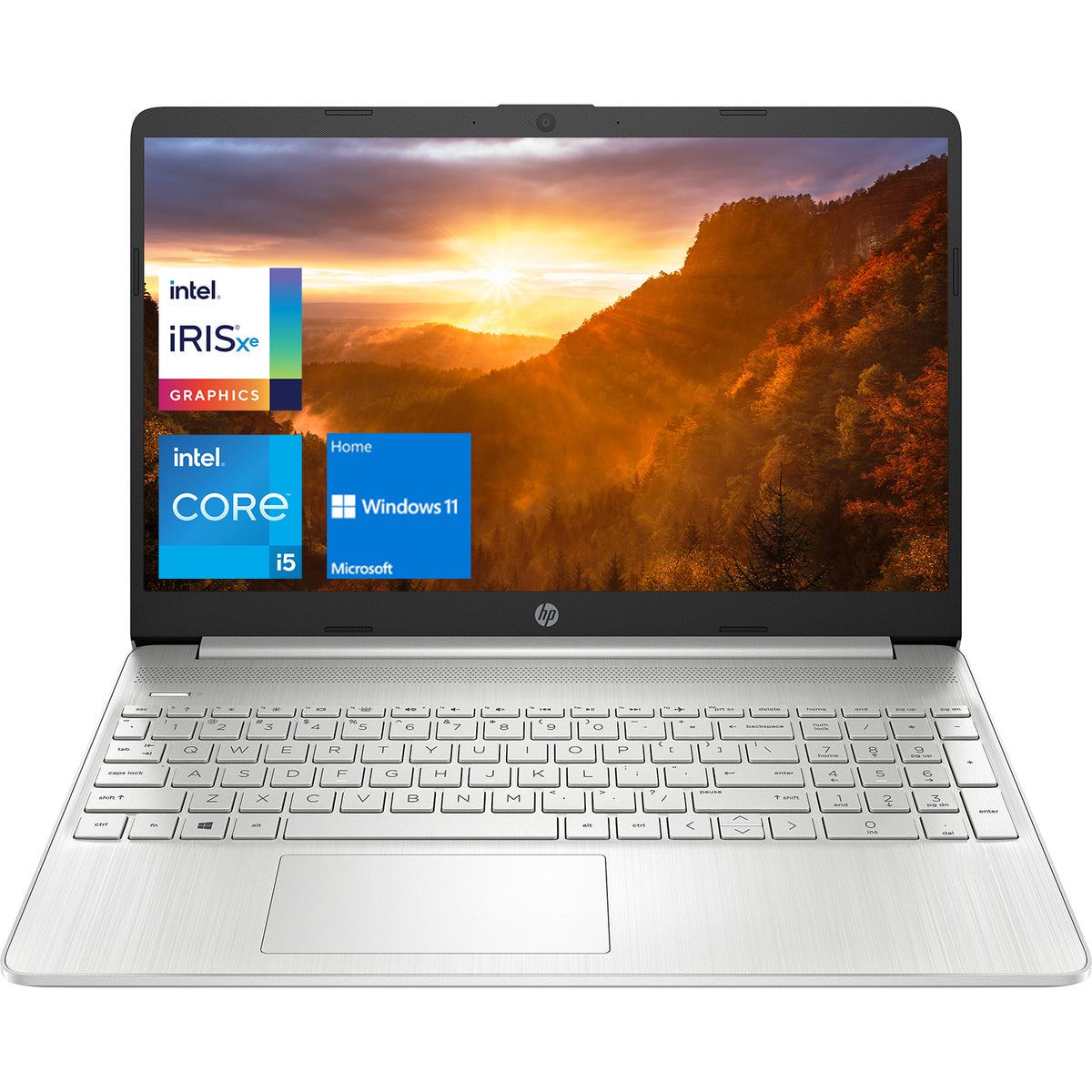 HP 15 Notebook Laptop, 15.6" FHD Non-touch Screen, Intel Core i5-1135G7, 8GB RAM, 256GB PCIe SSD, No FP, No BK, Windows 11 Home, Natural Silver
