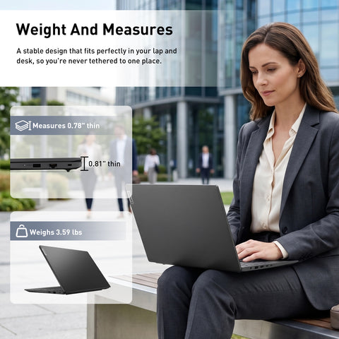 LENOVO V-Series V15 Gen 4 Business Traditional Laptop, 15.6" FHD 1920x1080 Non-touch 60Hz, AMD Ryzen 3 7320U, AMD Radeon Graphics, 16GB Onboard RAM Only, 1TB PCIe M.2 SSD, Wi-Fi 6, Windows 11 Pro, Black
