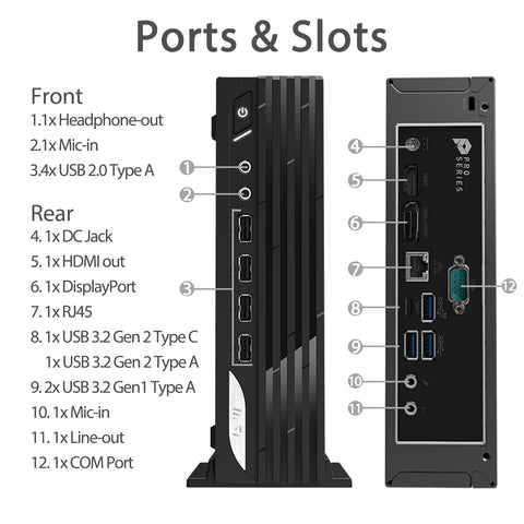 MSI PRO DP21 MFF Desktop Intel Core i5 8GB RAM Intel UHD Graphics 512GB SSD Storage Windows 11 Pro - Black