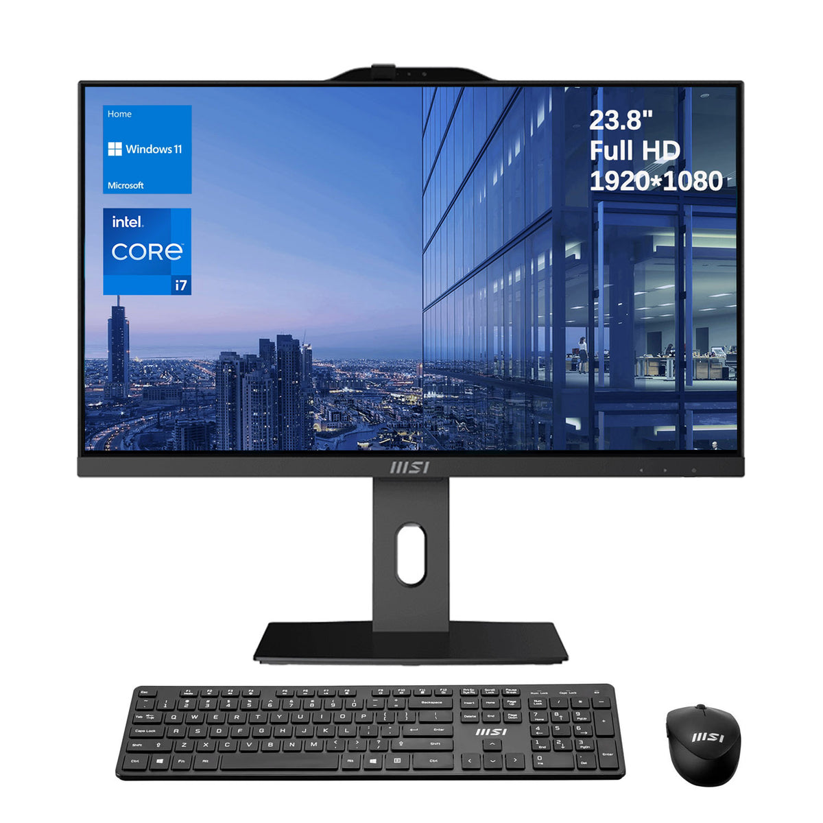 MSI PRO AP272P 27" All-in-One Intel Core i5 8GB RAM Intel UHD Graphics 1TB SSD Storage Windows 11 Home 100Hz - Black