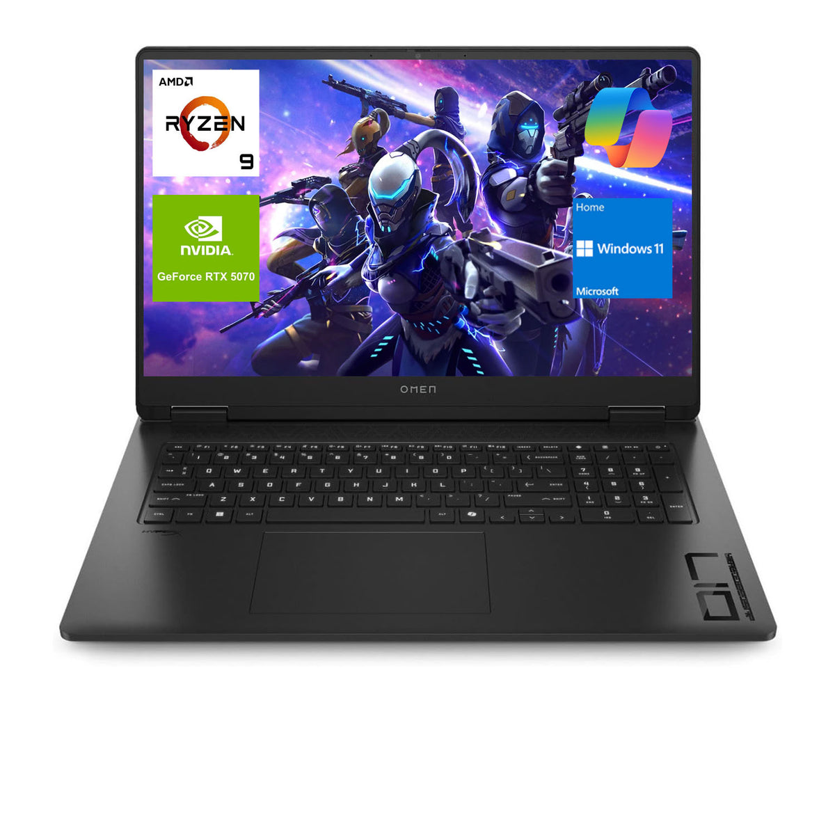 HP Omen 17.3 inches Traditional Laptop AMD Ryzen AI 9 32GB RAM NVIDIA GeForce RTX 5070 1TB SSD Storage Windows 11 Home 144Hz - Black