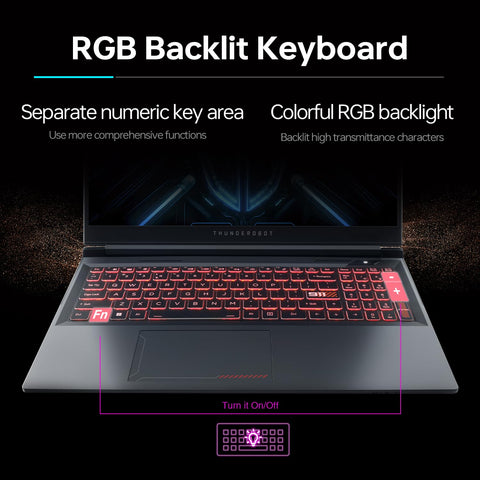 Thunderobot Radiant 15 4060 2.5K Gaming Laptop, 15.6" QHD 165hz Display, 14th Gen Intel i7-14650HX, NVIDIA GeForce 4060, 64GB DDR5 RAM, 2TB DDR5 PCIe SSD, RGB Backlit KB, Wi-Fi 6, Windows 11, Gray