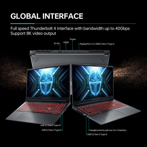 Thunderobot Radiant 15 4060 2.5K Gaming Laptop, 15.6" QHD 165hz Display, 14th Gen Intel i7-14650HX, NVIDIA GeForce 4060, 64GB DDR5 RAM, 2TB DDR5 PCIe SSD, RGB Backlit KB, Wi-Fi 6, Windows 11, Gray