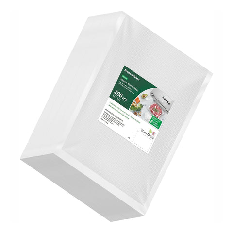 Bonsenkitchen Precut Vacuum Sealer Bags 200 Quart 8" x 12", BPA Free, Commercial Grade Textured Food Vacuum Sealer Bag, Thick Embossed Bags for Storage and Sous Vide Cooking VB3208