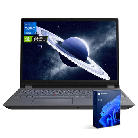LENOVO ThinkPad P16 16" Mobile Workstation Laptop Intel Core i9 32GB RAM NVIDIA Quadro RTX 2000 Ada 1TB SSD Storage Windows 11 Pro 60Hz - Black