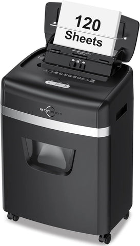 BONSEN 120-Sheet Auto Feed Paper Shredder High Security Micro Cut Shredders for Home Office Use/ 30 Minutes/Security Level P-4, 6-Gallon Bin (S3110)