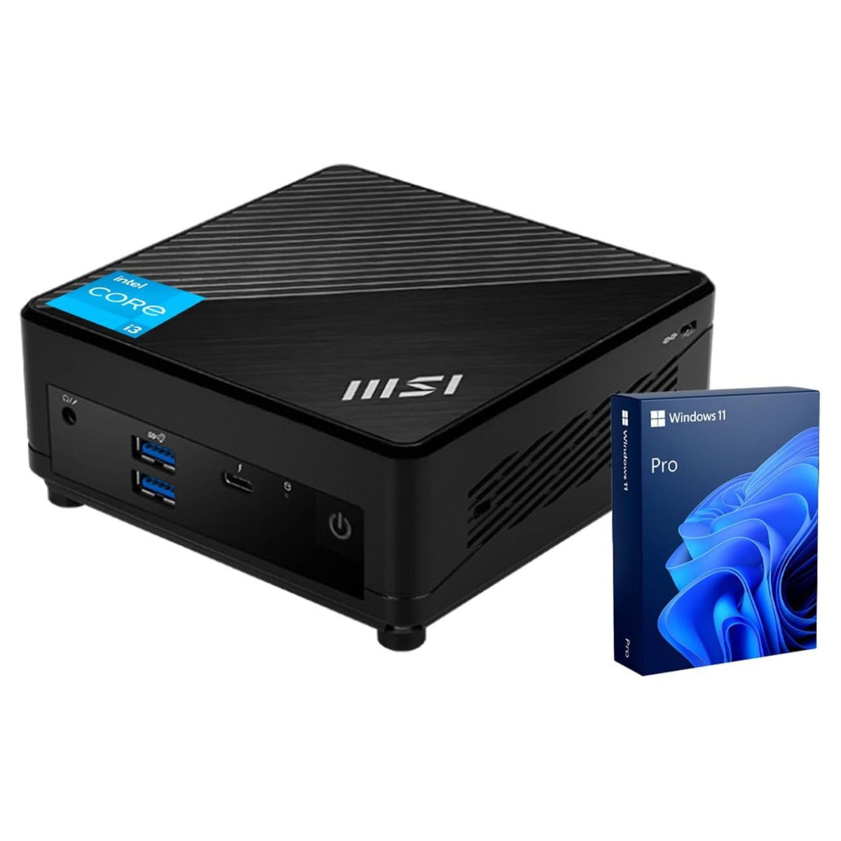 MSI Cubi 5 Mini Desktop Intel Core i3 16GB RAM Intel UHD Graphics 1TB SSD Storage Windows 11 Pro - Black