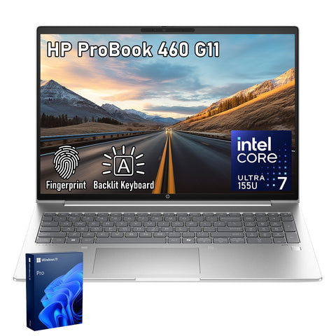 HP ProBook 460 16 in Traditional Laptop Intel Core Ultra 7 32GB RAM Intel Graphics 1TB SSD Storage Windows 11 Pro 60Hz - Silver