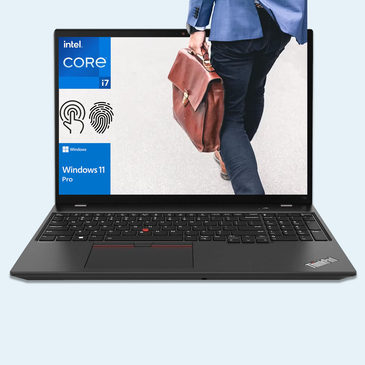 Lenovo ThinkPad T16 Business Laptop, 16" FHD+ 1920 * 1200 Touchscreen 60Hz, Intel Core i7-1265U, Intel Iris Xe Graphics, 16GB DDR4 RAM, 512GB PCIe M.2 SSD, Wi-Fi 6, Windows 11 Pro, Black