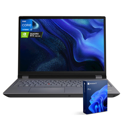 Lenovo ThinkPad P16 16" Business Mobile Workstation Laptop, Intel Core i7-14700HX, 32GB RAM, NVIDIA Quadro RTX 1000 Ada, 1TB SSD Storage, Windows 11 Pro, UHD+ 60Hz, Black.