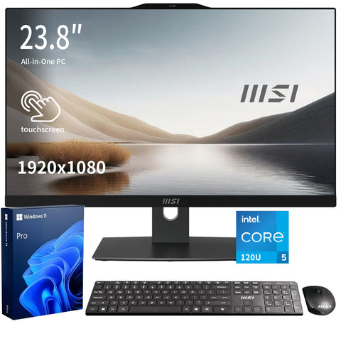 MSI Modern AM242TP 23.8 inches All-in-One Intel Core 5 16GB RAM Intel Graphics 1TB SSD Storage Windows 11 Pro 60Hz - Black