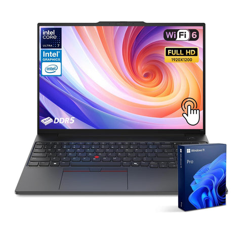 LENOVO ThinkPad E16 16" Traditional Laptop Intel Core Ultra 7 16GB RAM Intel Graphics 512GB SSD Storage Windows 11 Pro 60Hz - Black