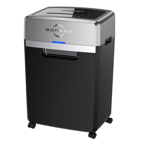 BONSEN Heavy Duty Paper Shredder, 24-Sheet Cross-Cut Shredder, 40-Min Continuous Running Time, Commercial Grade Shredder for Office, 9-Gallon Big Basket, 55dB Super Quiet, P-4 High Security (S3105)