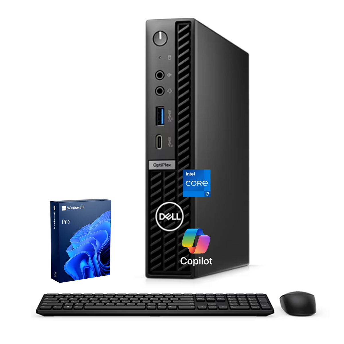 DELL OptiPlex 7000 Series MFF Desktop Intel Core i7 16GB RAM Intel UHD Graphics 256GB SSD Storage Windows 11 Pro - Black