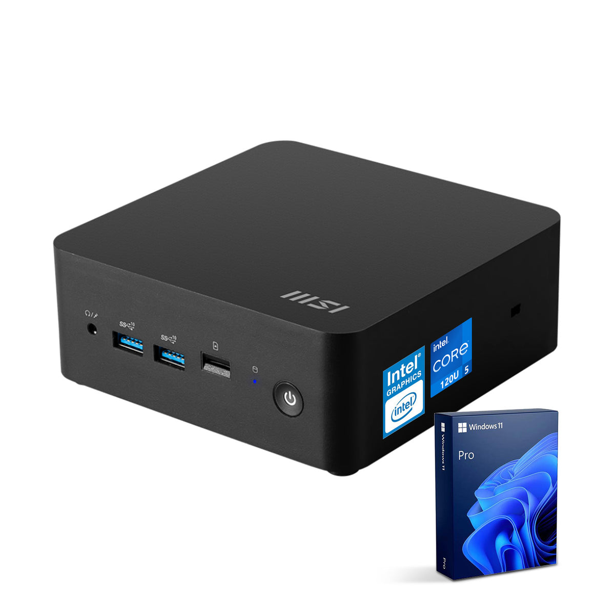 MSI Cubi NUC MFF Desktop Intel Core 5 16GB RAM Intel Graphics 512GB SSD Storage Windows 11 Pro - Black