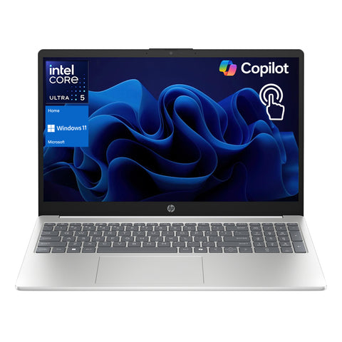 HP Essential 15.6 inches Traditional Laptop Intel Core Ultra 5 16GB RAM Intel Graphics 1TB SSD Storage Windows 11 Home 60Hz - Silver
