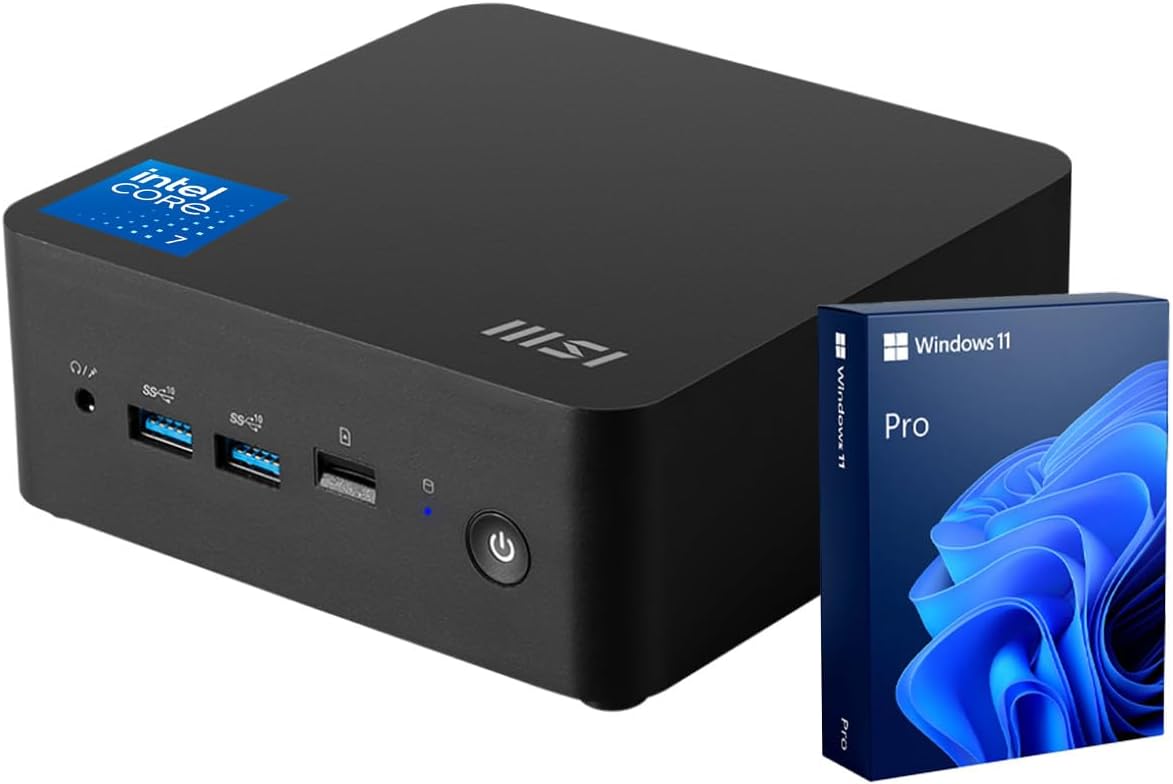 MSI Cubi NUC MFF Desktop Intel Core i5 32GB RAM Intel Iris Xe Graphics 1TB SSD Storage Windows 11 Pro - Black