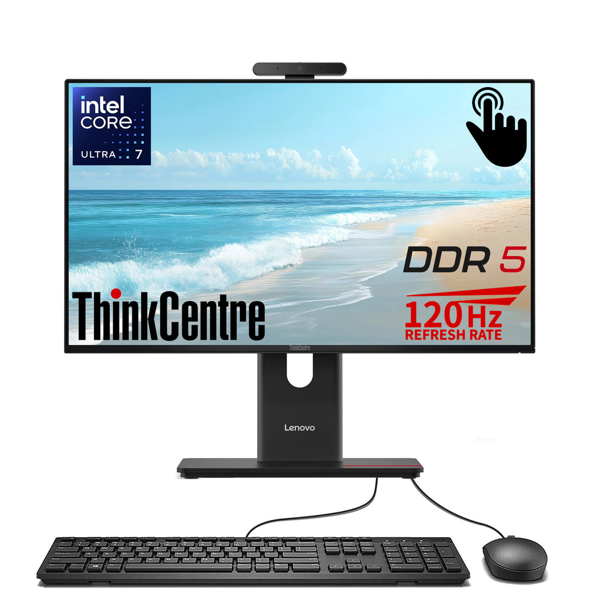 LENOVO ThinkCentre M70a 23.8 inches All-in-One Intel Core Ultra 7 16GB RAM Intel Graphics 512GB SSD Storage Windows 11 Pro 120Hz - Black