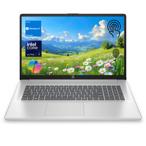 HP Essential 17.3 inches Traditional Laptop Intel Core Ultra 7 64GB RAM Intel Graphics 1TB SSD Storage Windows 11 Home 60Hz - Silver
